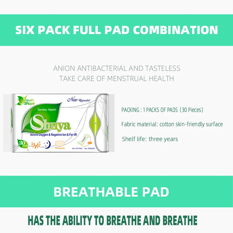 3 pack/lot love anion sanitary pads menstrual shuya anion 155mm length cotton soft feminine hygiene product 90 pieces