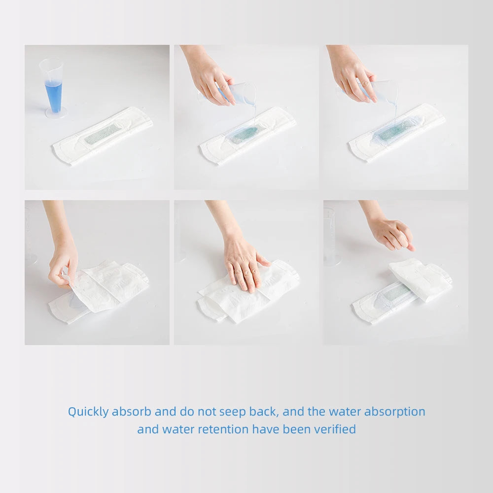 19Packs Organic Pads Ultra Thin Period Pads with Wings Super Absorbency Sanitary Pads for Women100% Cotton Panties Gasket
