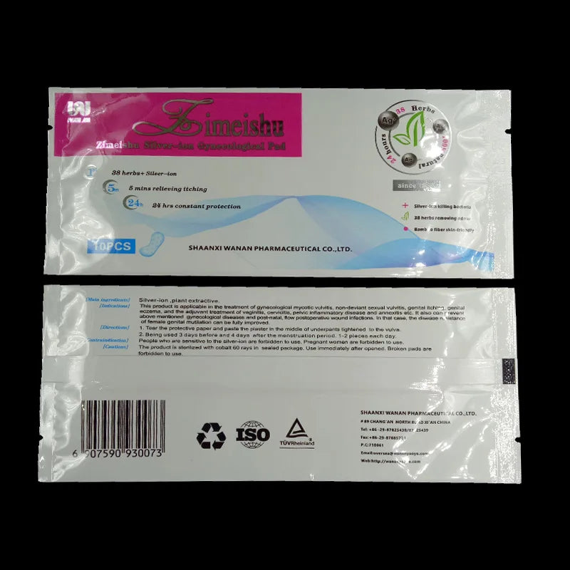 30 Pcs zimeishu silver-ion gynecological cure care pad womens medicated pads sanitary pads female feminine hygiene yoni pearls