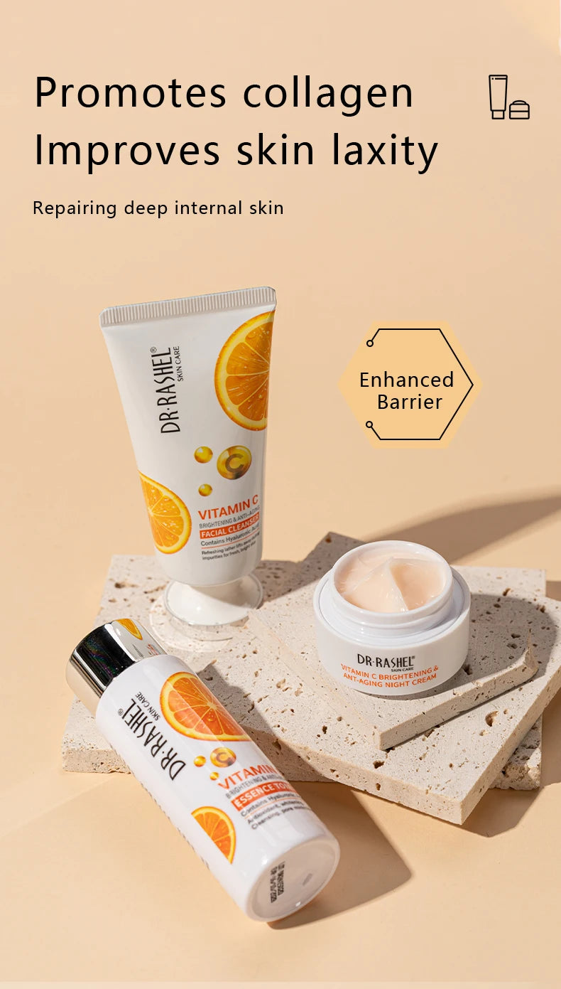 DR. RASHEL Vitamin C Hydrating Moisturizing Repair Firming Elasticity VC Facial Serum Travel Mini Skincare Set