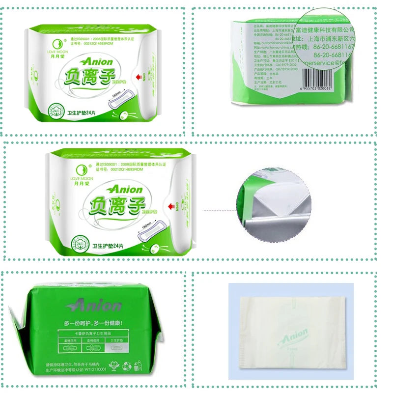 19Packs Organic Pads Ultra Thin Period Pads with Wings Super Absorbency Sanitary Pads for Women100% Cotton Panties Gasket