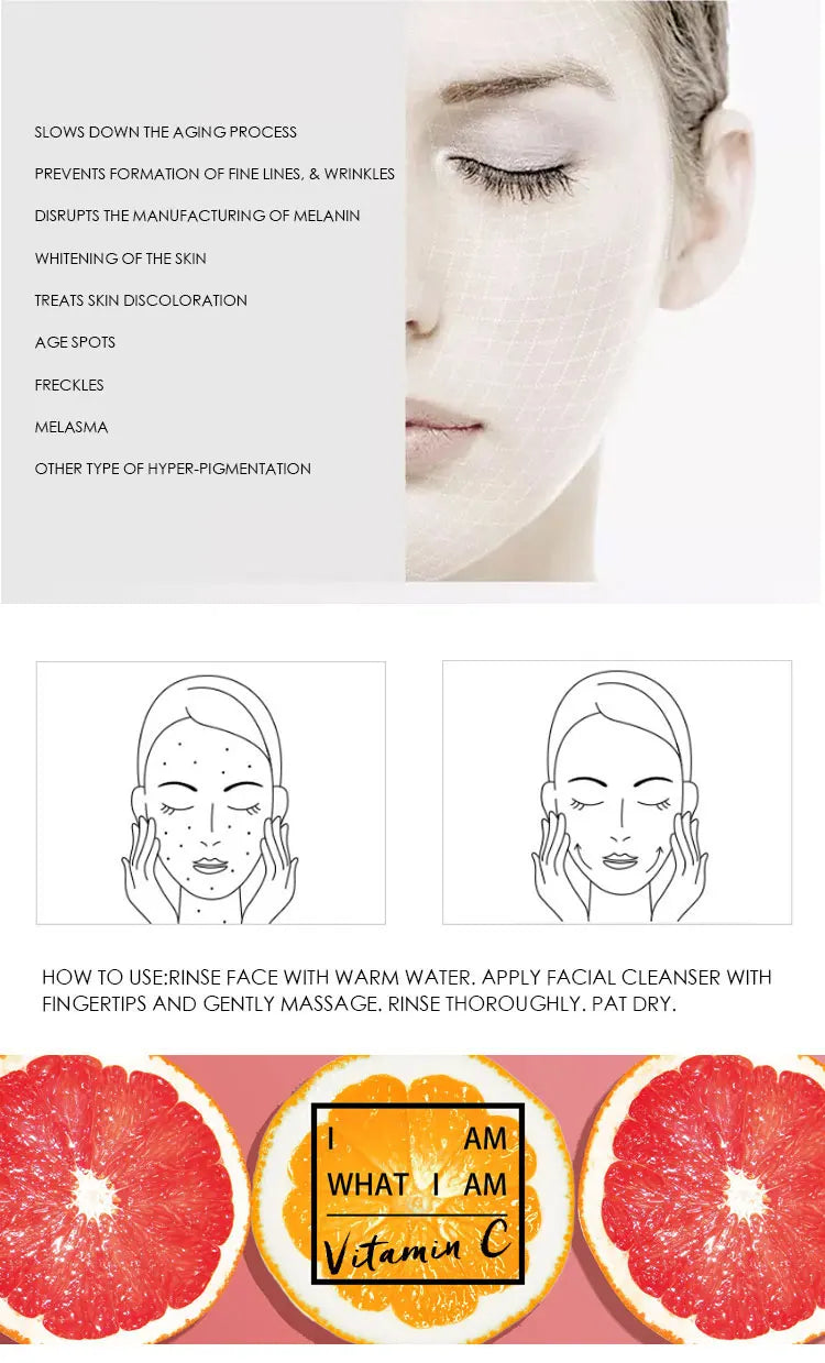 DR.RASHEL vitamin C  Facial Cleanser And Toner Essence Face Cream 4-Piece Facial Skincare Set