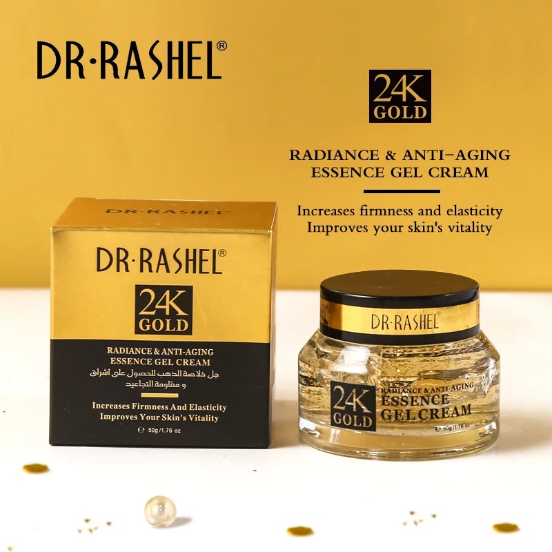 DR.RASHEL 24K Gold Radiance Anti-Aging Essence Gel Cream with Collagen And Glycerin Brightens 50G