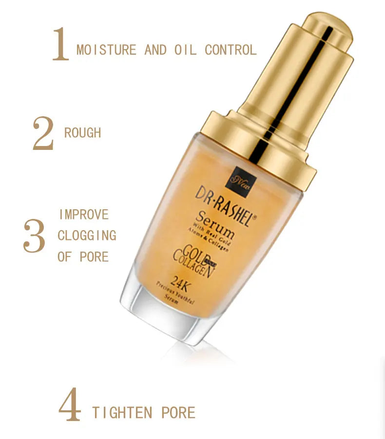 DR.RASHEL 24K Gold Atoms Makeup Primer Collagen Ampoule Whitening Facial Serum 40 ml
