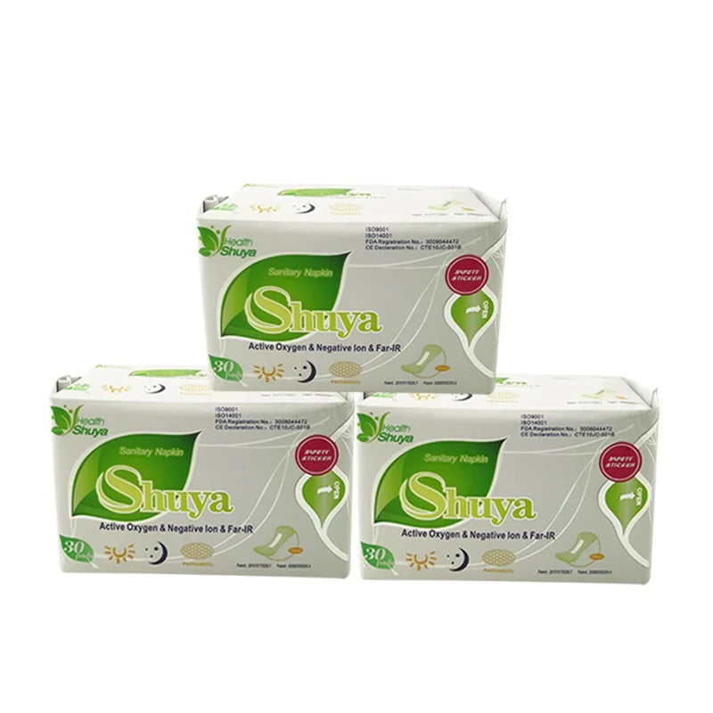 3 pack/lot love anion sanitary pads menstrual shuya anion 155mm length cotton soft feminine hygiene product 90 pieces