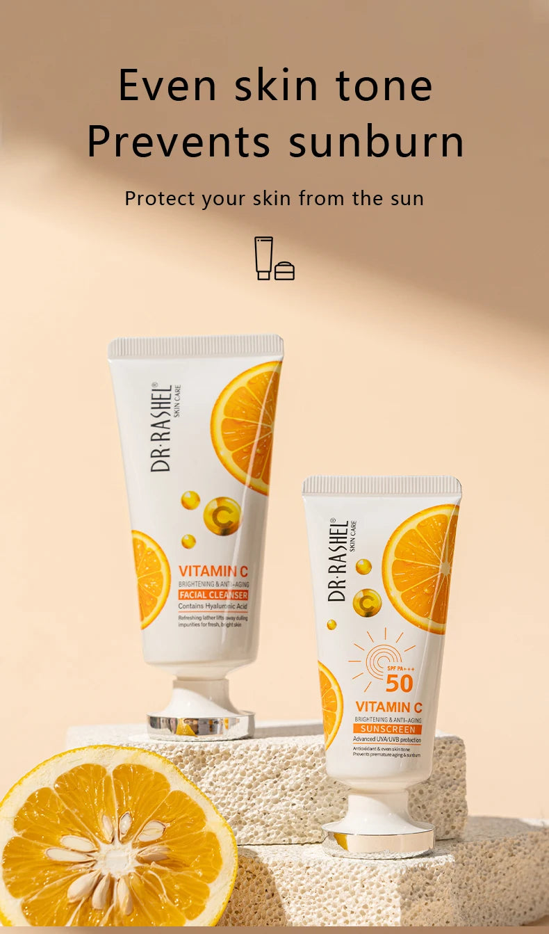 DR. RASHEL Vitamin C Hydrating Moisturizing Repair Firming Elasticity VC Facial Serum Travel Mini Skincare Set