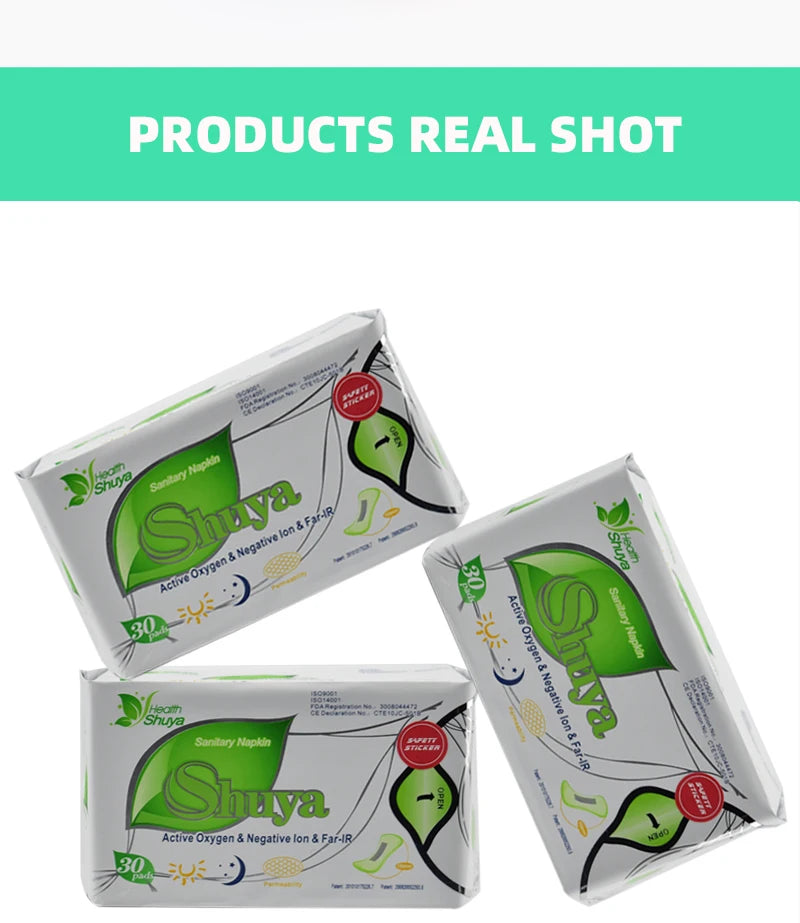 3 pack/lot love anion sanitary pads menstrual shuya anion 155mm length cotton soft feminine hygiene product 90 pieces