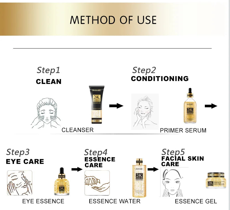 DR.RASHEL 24K Gold Radiance Anti-Aging Essence Gel Cream with Collagen And Glycerin Brightens 50G