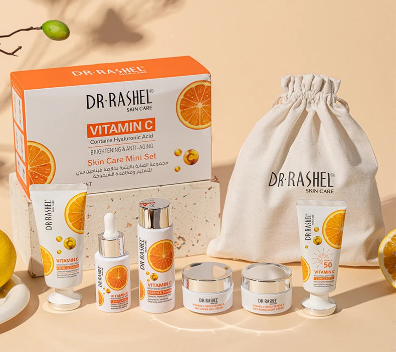 DR. RASHEL Vitamin C Hydrating Moisturizing Repair Firming Elasticity VC Facial Serum Travel Mini Skincare Set