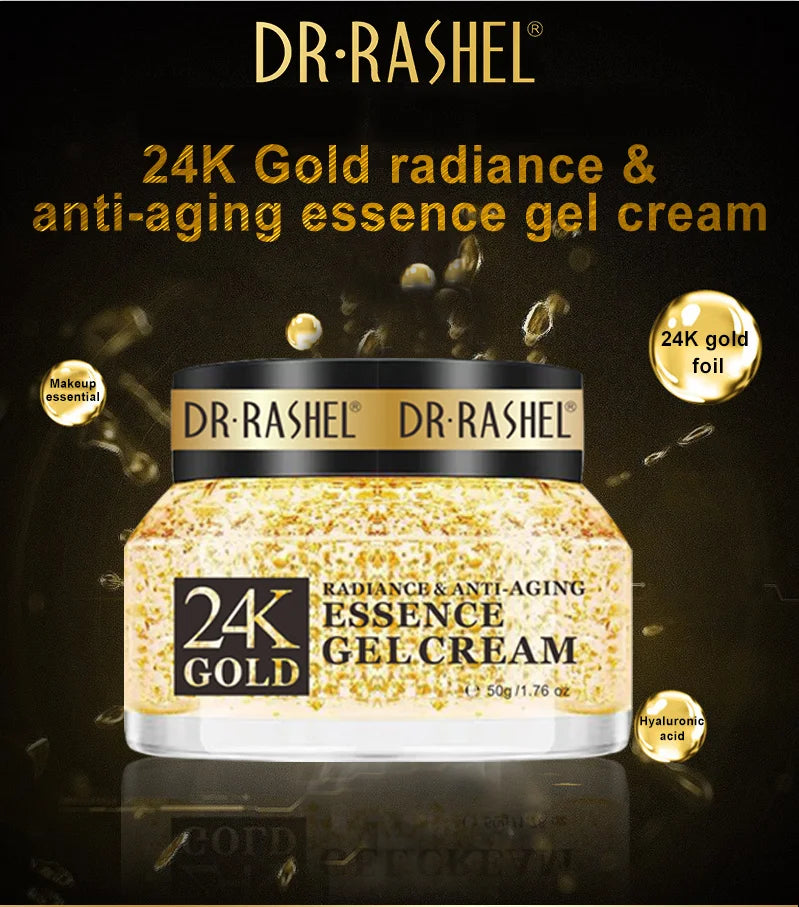 DR.RASHEL 24K Gold Radiance Anti-Aging Essence Gel Cream with Collagen And Glycerin Brightens 50G