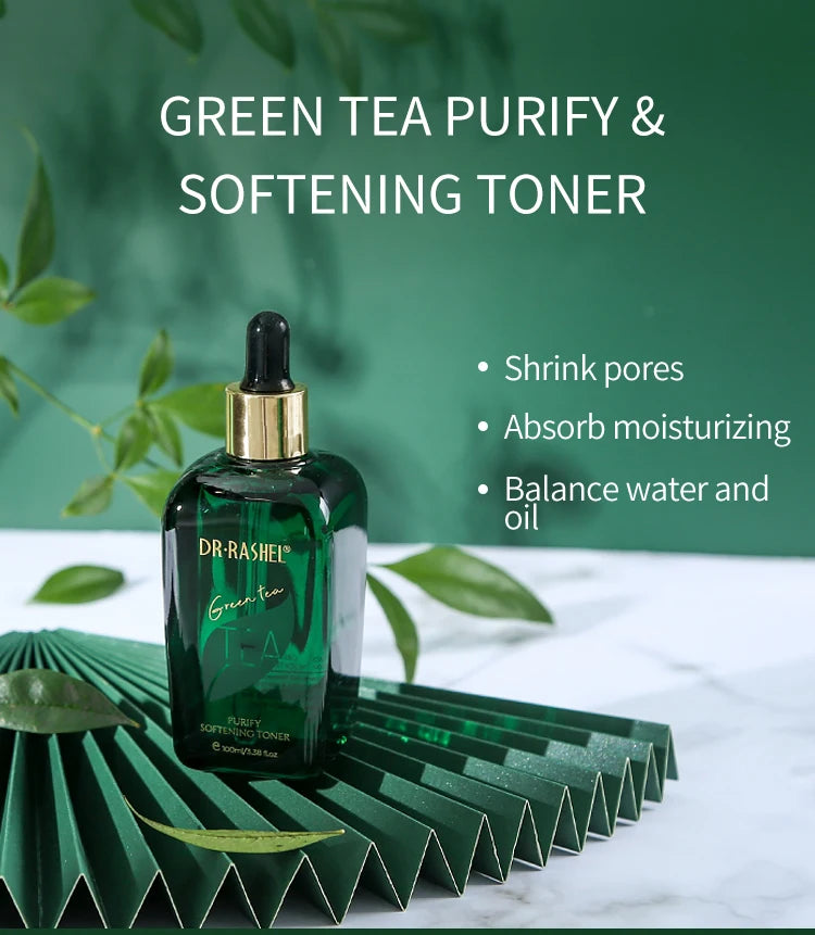DR RASHEL Green Tea Purify Balancing Skin Care Set 10pcs Facial Care Kit