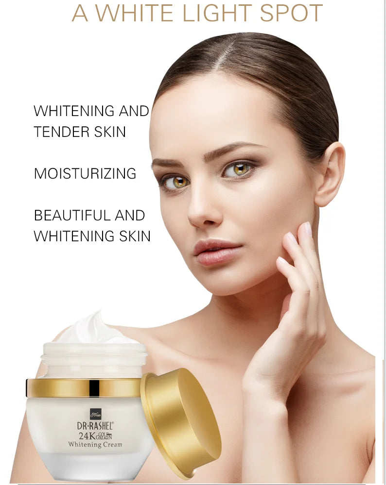 DR.RASHEL Skin Care 24K Gold Collagen Whitening Cream Moisturizing Lightening Brighten Spot Day Cream Nourishing Facial Cream