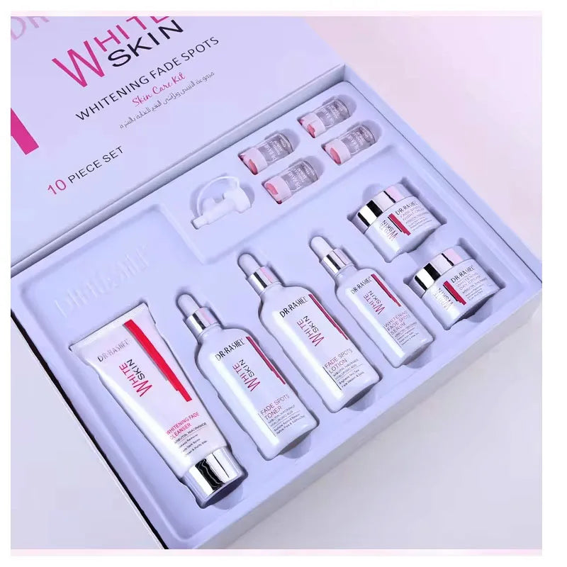 DR.RASHEL Brightening Fade Spots Skin Care Set-Face Serum Cream Facial Cleanser Lotion Toner Ampoule Serums