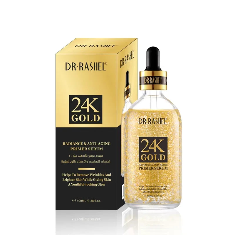 DR RASHEL Moisturizing Brightening Face Serum 24K Gold Radiance Anti Aging Primer Serum