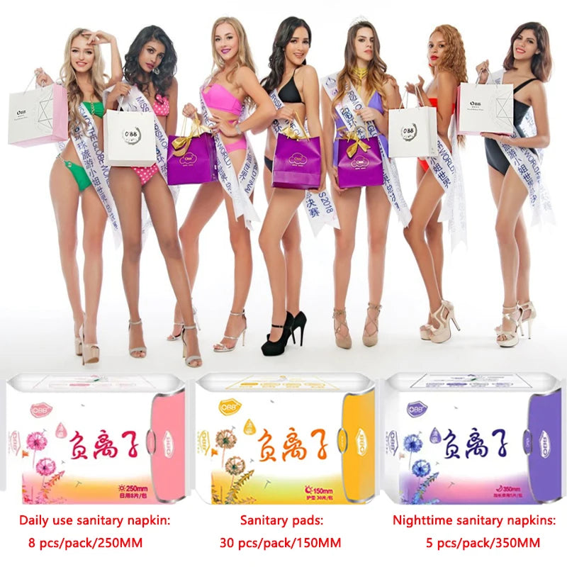 24pcs=3 packs/ Anion Menstrual Pad Sanitary Towels Panty Liners For Women Health Care Feminine Hygiene Product Towels Cotton Pad