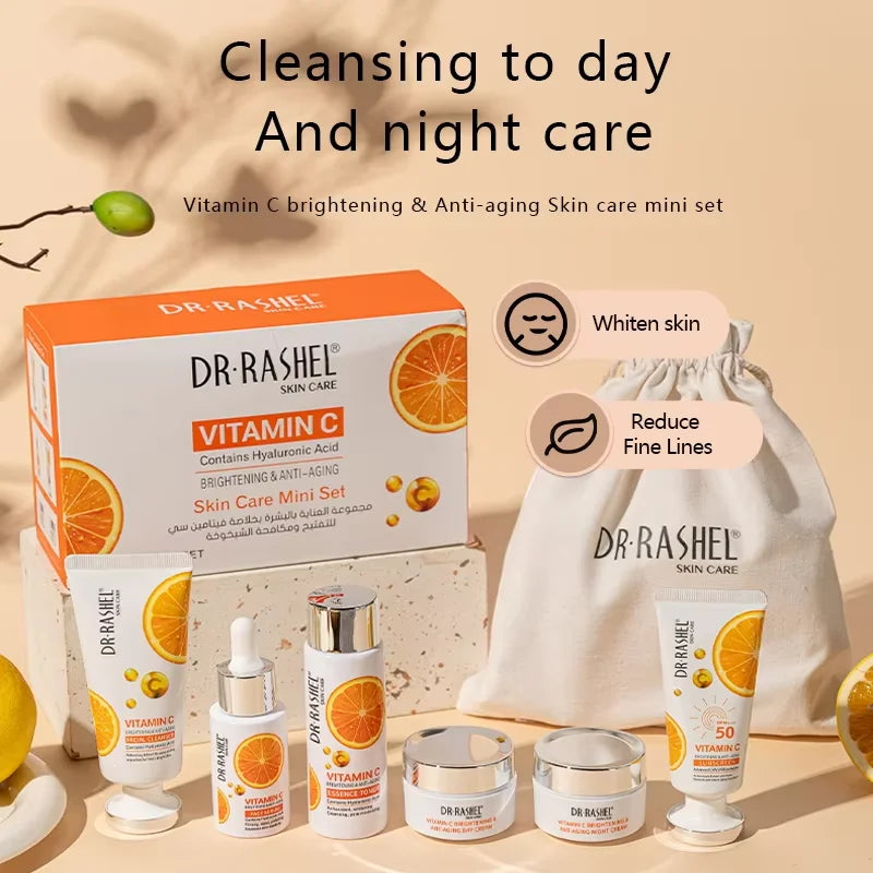 DR. RASHEL Vitamin C Hydrating Moisturizing Repair Firming Elasticity VC Facial Serum Travel Mini Skincare Set