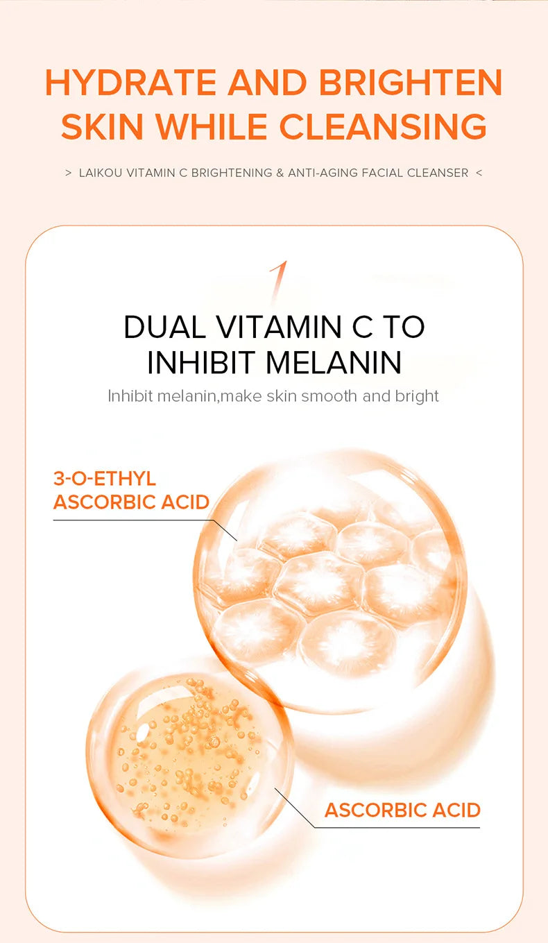 Dr.rashel Natural Vitamin C Nourishing Repair Cleanser Skin Care Whitening Moisturizing Shrinking Face Washing Product