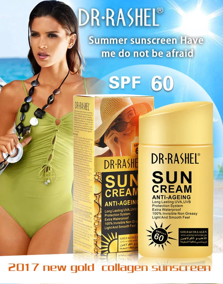 DR.RASHEL Sun Cream SPF100 75 60 PA+++ Anti-Aging UV Protector Waterproof Sunscreen Lotion Facial Body Sun Block Cream Cosmetics