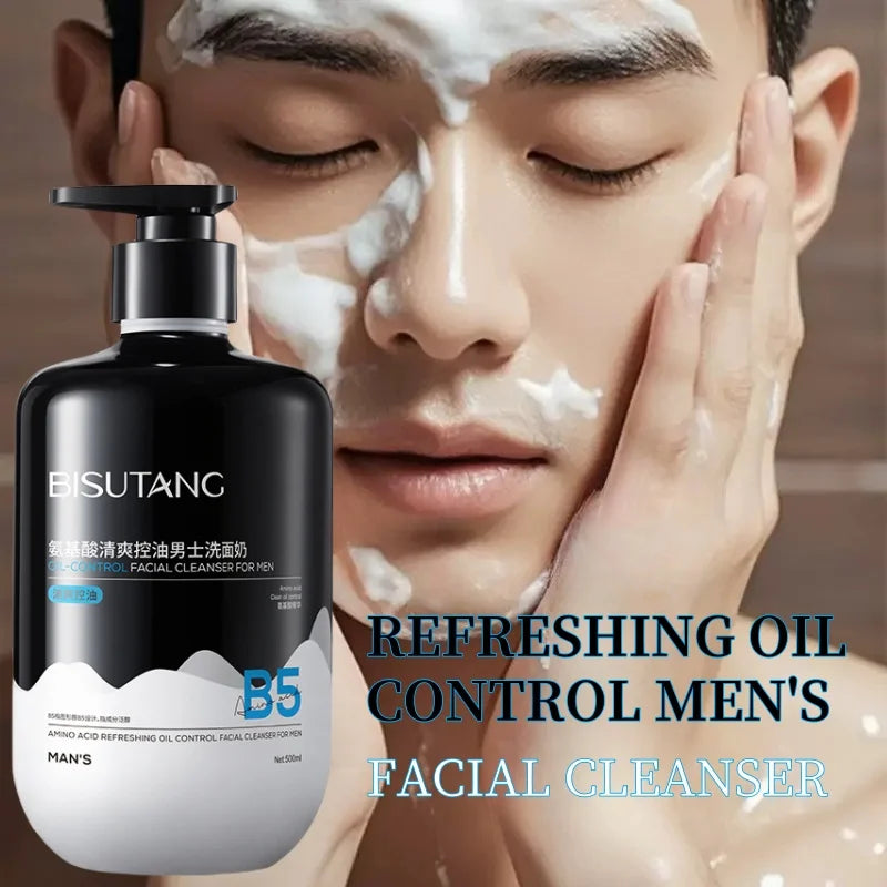300ml Amino Acid Men's Face Wash – Oil Control & Deep Cleansing, Gentle Foaming Cleanser for , Refreshing & Non-Tightening