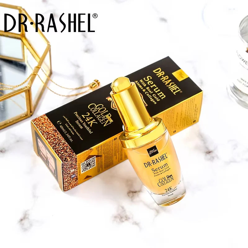 DR.RASHEL 24K Gold Atoms Makeup Primer Collagen Ampoule Whitening Facial Serum 40 ml