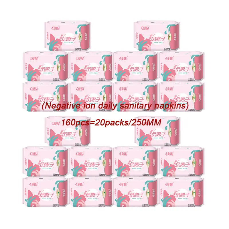 600pcs/20packs Anion Menstrual Pad Sanitary Towels Panty Liners For Women Health Care Feminine Hygiene Product Towels Cotton Pad