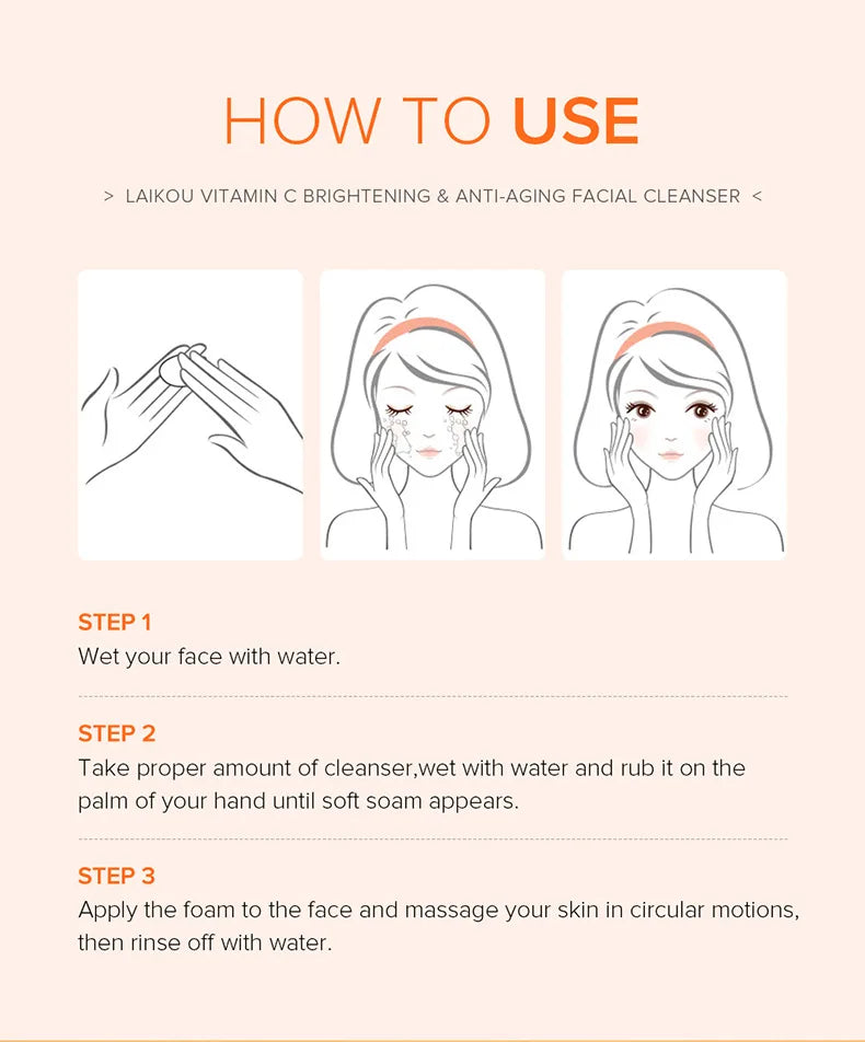 Dr.rashel Natural Vitamin C Nourishing Repair Cleanser Skin Care Whitening Moisturizing Shrinking Face Washing Product