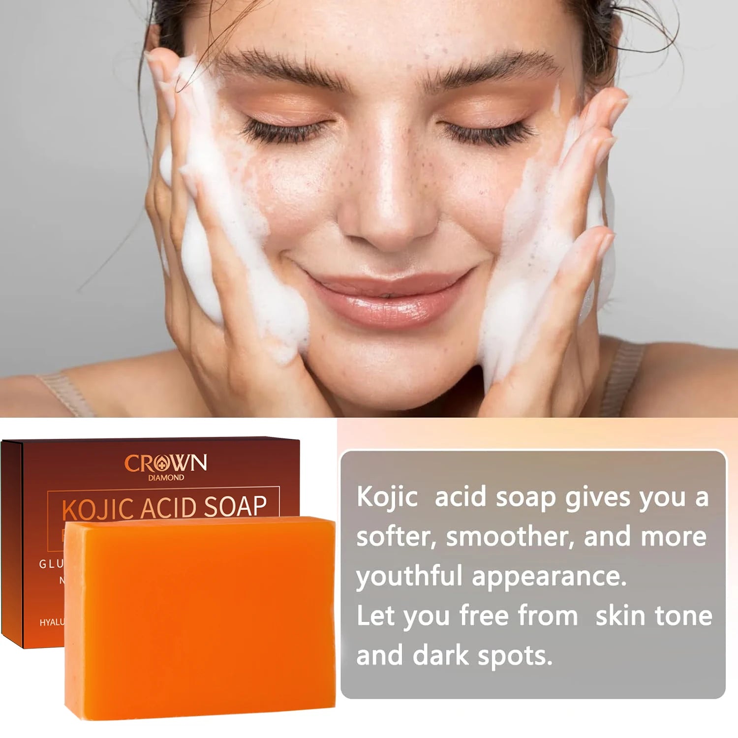 Turmeric Kojic Acid Soap Massage Soap Handmade Soap for Face and Bath for Deep Cleansing, Exfoliation, Body Moisturizing