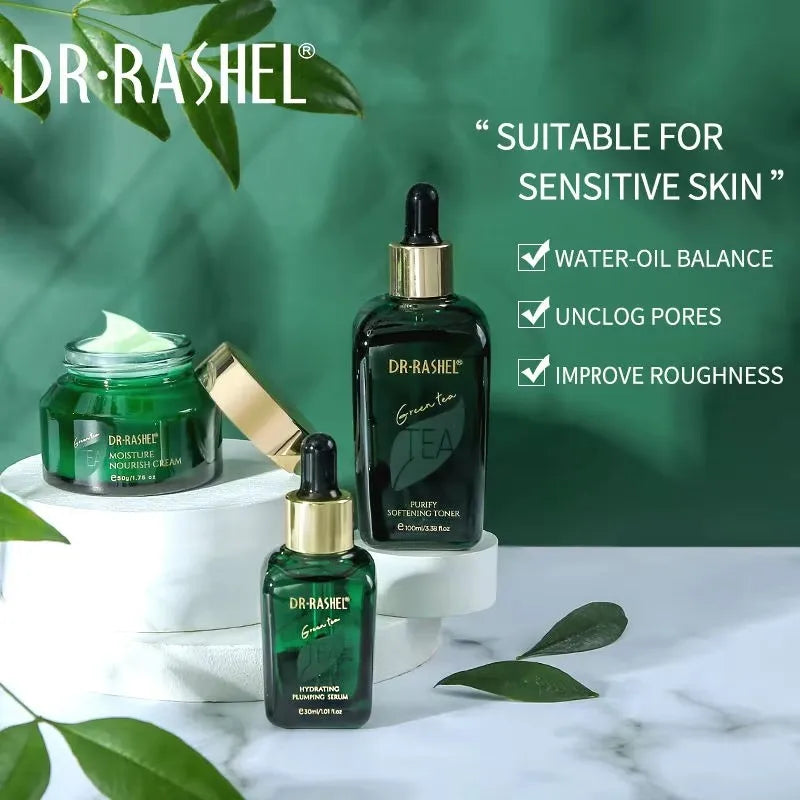 DR RASHEL Green Tea Purify Balancing Skin Care Set 10pcs Facial Care Kit