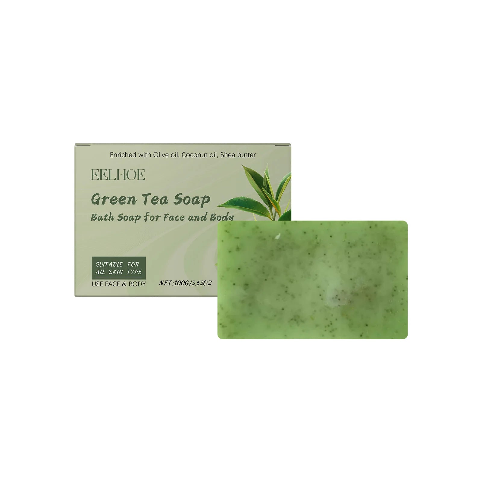 Green Tea Soap Oil Control Reduce Dryness Remove Dead Skin Deep Cleansing Moisturizing Refreshing Anti Acne Smooth Bath Bar Soap