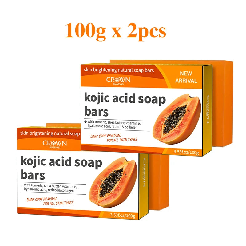 kOJIC ACID Papaya Whitening Soap Moisturizing Acne Cleanser for Skin Care Handmade Soap Kojic Acid Body Skin Deep Cleaning мыло