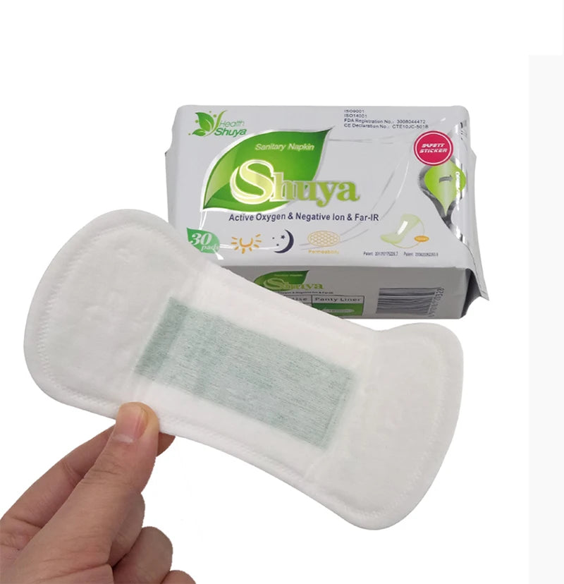 3 pack/lot love anion sanitary pads menstrual shuya anion 155mm length cotton soft feminine hygiene product 90 pieces