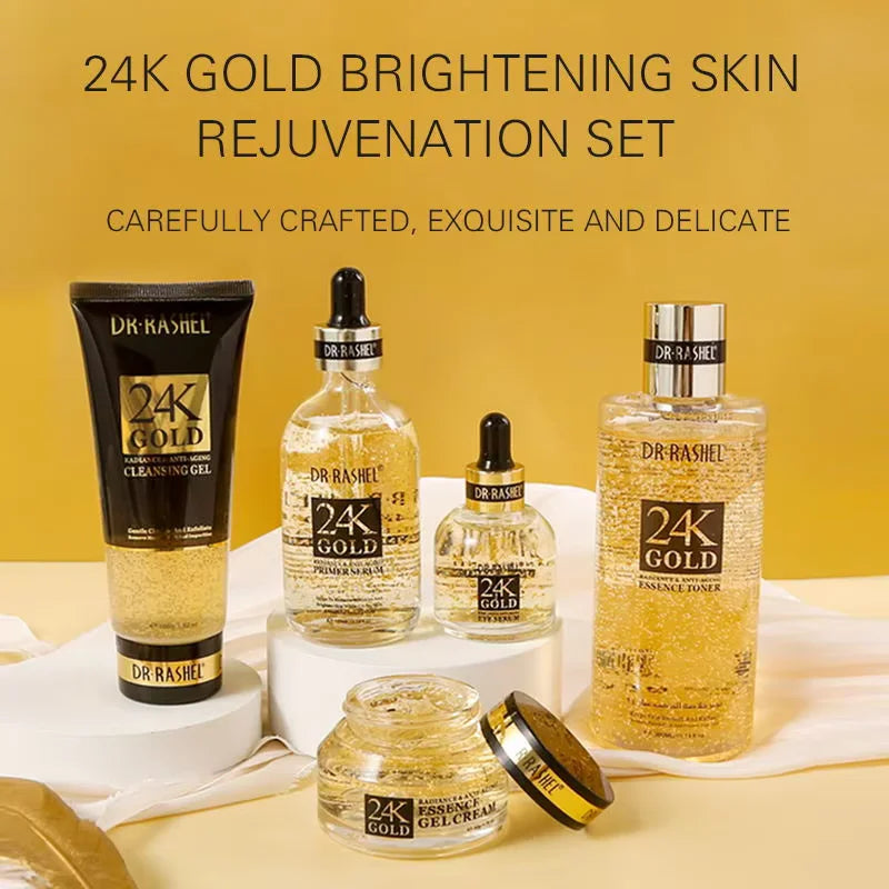 Dr Rashel Products Moisturizing Brightening Anti Aging 24K Gold Skin Care Set 5pcs