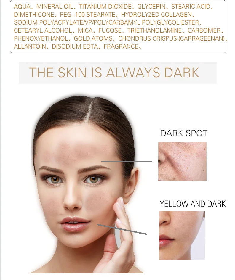 DR.RASHEL Skin Care 24K Gold Collagen Whitening Cream Moisturizing Lightening Brighten Spot Day Cream Nourishing Facial Cream