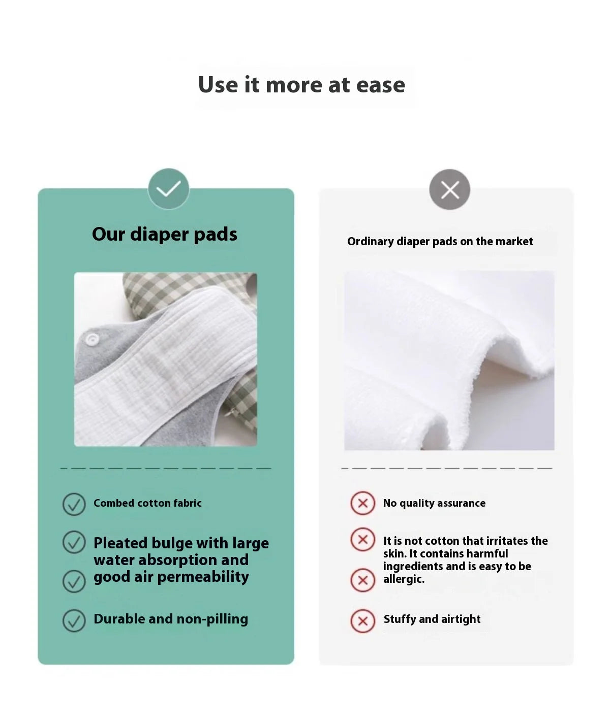 Potton Washable Urine Pads Aunt Women Leakage Adult Elderly Period Napkin Underwear Pad Care Waterproof Leak-proof Menstruation