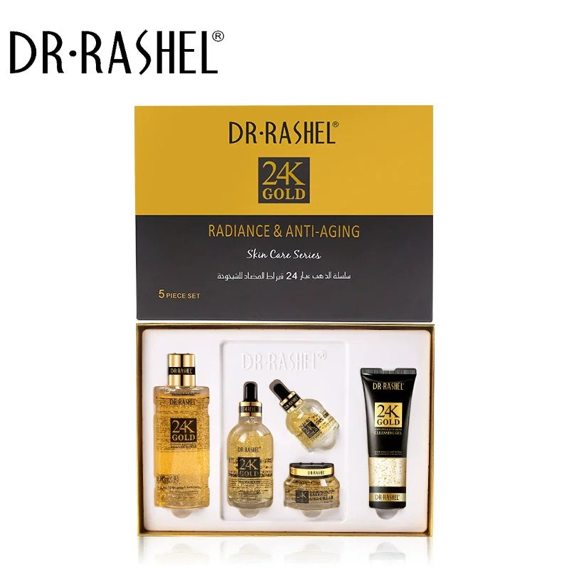 Dr Rashel Products Moisturizing Brightening Anti Aging 24K Gold Skin Care Set 5pcs