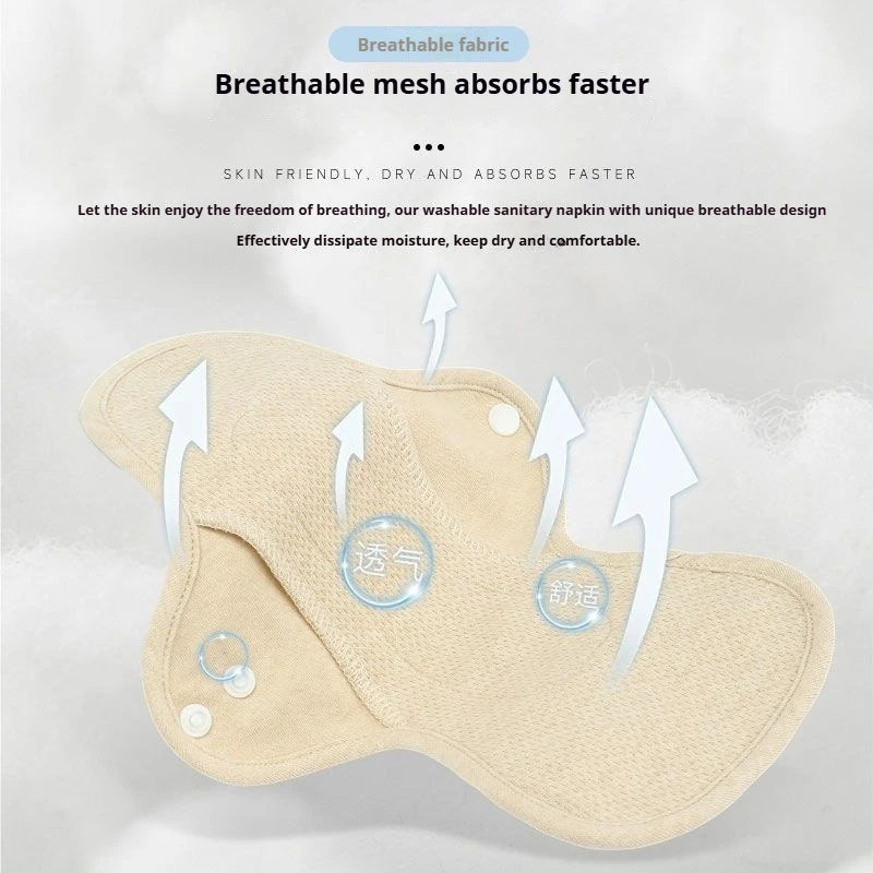 Cloth Sanitary Napkin, Bacteriostatic Extended Pads Cotton Leak-proof Reusable Washable Pad Menstrual Women Sensitive Skin Liner