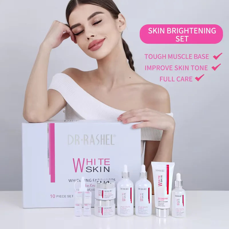 DR.RASHEL Brightening Fade Spots Skin Care Set-Face Serum Cream Facial Cleanser Lotion Toner Ampoule Serums