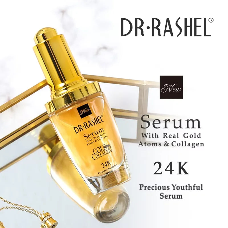 DR.RASHEL 24K Gold Atoms Makeup Primer Collagen Ampoule Whitening Facial Serum 40 ml