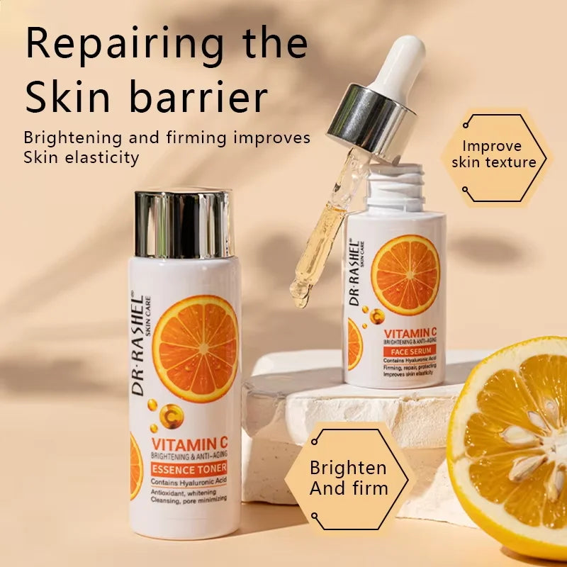 DR. RASHEL Vitamin C Hydrating Moisturizing Repair Firming Elasticity VC Facial Serum Travel Mini Skincare Set