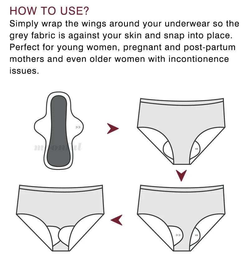 Reusable Menstrual Pads Women Large Washable Seamless Sanitary Napkin Thin No-slip Reusable Sanitary Towel Absorbent Pad Panties