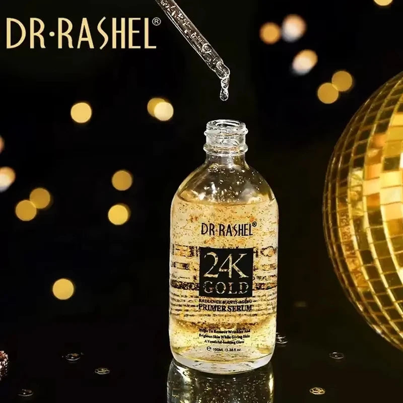 DR RASHEL Moisturizing Brightening Face Serum 24K Gold Radiance Anti Aging Primer Serum