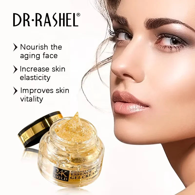 DR.RASHEL 24K Gold Radiance Anti-Aging Essence Gel Cream with Collagen And Glycerin Brightens 50G