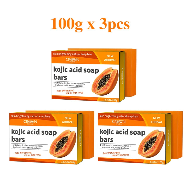 kOJIC ACID Papaya Whitening Soap Moisturizing Acne Cleanser for Skin Care Handmade Soap Kojic Acid Body Skin Deep Cleaning мыло