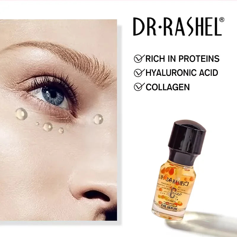 DR.RASHEL Gold Caviar Skin Face Serum Gold Collagen Hyaluronic Acid Oil Gel Formula Body Aging Improves Skin Elasticity