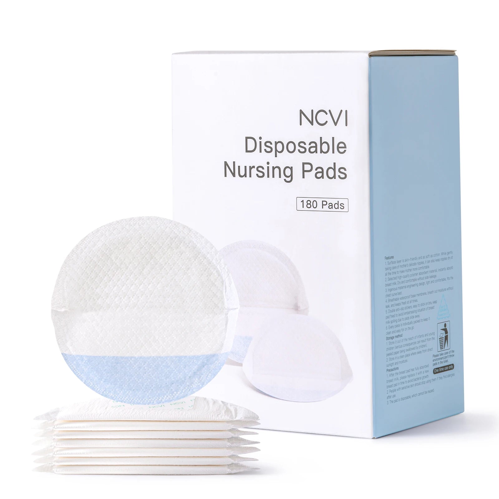 NCVI 2025 New Disposable Nursing Pads,Ultra Absorbent Breastfeeding Pads for Leaking Milk, Thin & Soft Nipple Pads