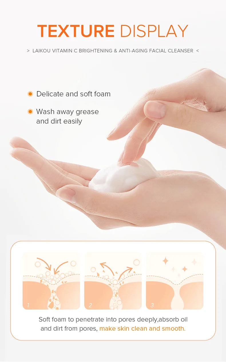 Dr.rashel Natural Vitamin C Nourishing Repair Cleanser Skin Care Whitening Moisturizing Shrinking Face Washing Product