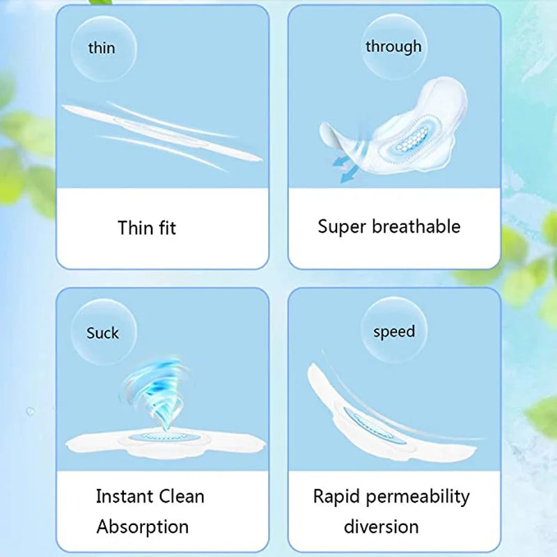 19Packs Organic Pads Ultra Thin Period Pads with Wings Super Absorbency Sanitary Pads for Women100% Cotton Panties Gasket
