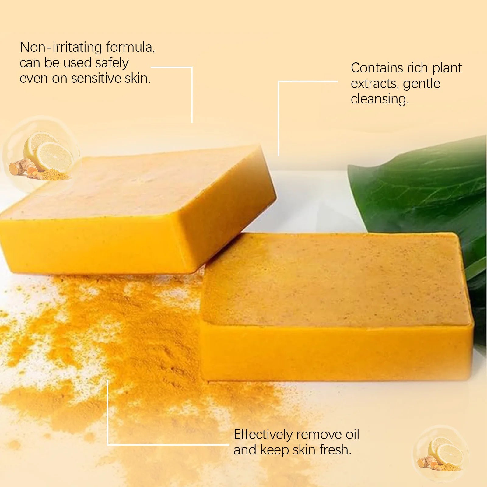 OUHOE Kojic Acid Turmeric Soap Face Deep Cleaning Even Skin Tone Skin Lightening Soap Moisturizer Skin Care Handmade Lemon Soap