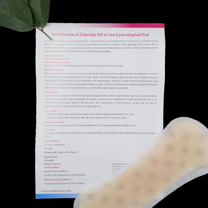 30 Pcs zimeishu silver-ion gynecological cure care pad womens medicated pads sanitary pads female feminine hygiene yoni pearls