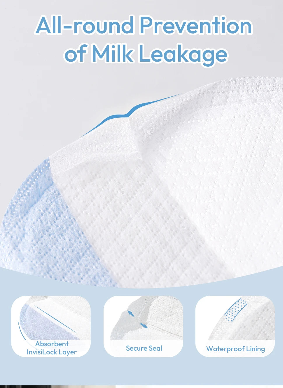 NCVI 2025 New Disposable Nursing Pads,Ultra Absorbent Breastfeeding Pads for Leaking Milk, Thin & Soft Nipple Pads